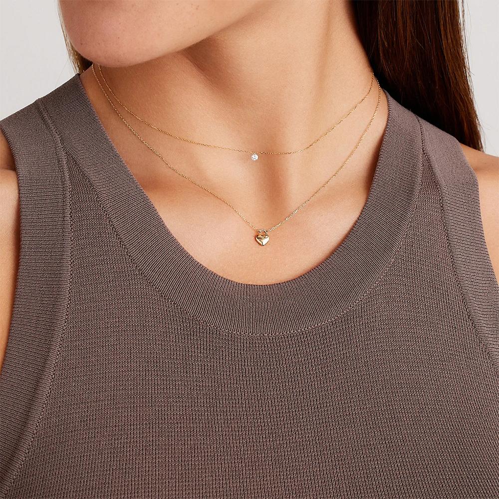 Aide 925 Silver Korean Style Simple Round CZ Zircon Pendant Necklaces For Women Elegant Stackable Clavicle Chain Choker