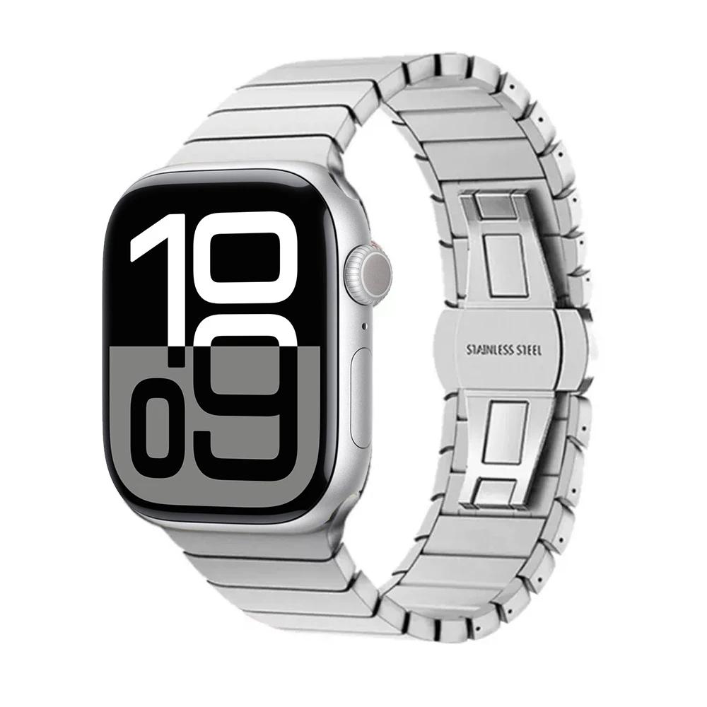 Stainless Steel Band For Apple Watch 10 46 42mm Metal Business Bracelet For Iwatch 10 Ultra 49mm 44/45 38/40mm Strap Accessories