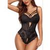 European & American Sexy Lace See-Through Open Crotch Bodysuit