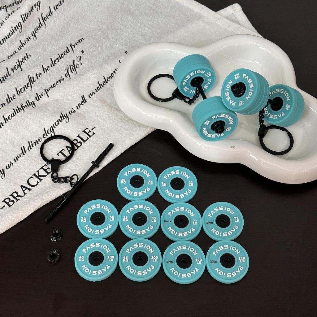 Miu Series Mini Barbell & Dumbbell Plate Keychain Bag Charm