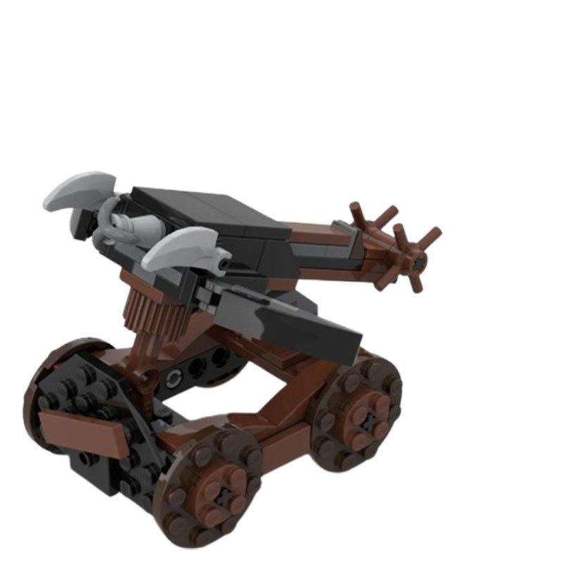 MOC Set de Briques de Construction Château Panneau d'Affichage Tente Catapultes Médiévales Fontaine puits Tas de Fourrage Jouet en Brique Assemblé
