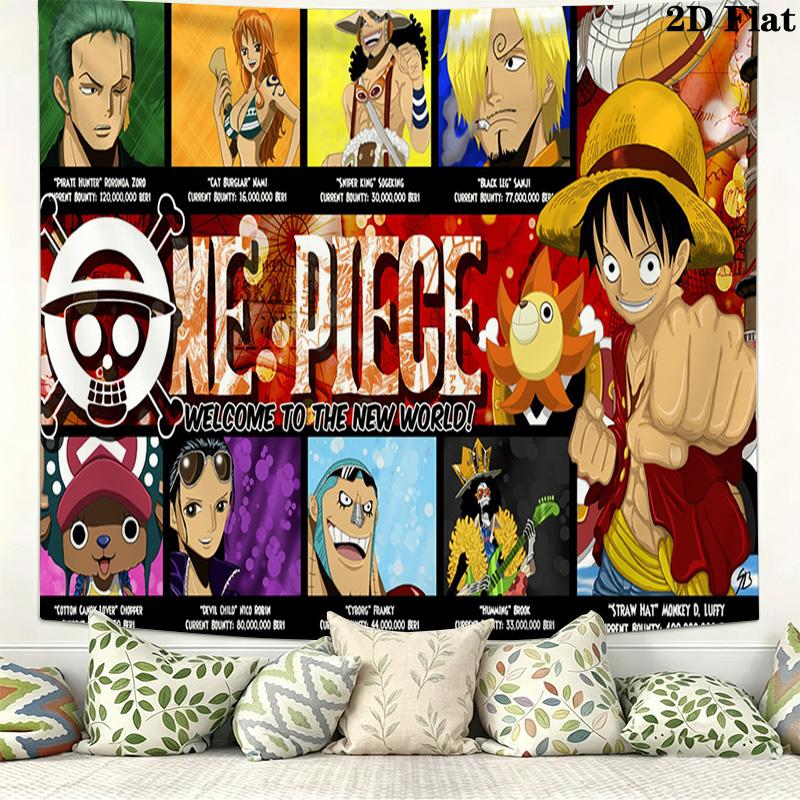 Japanese Anime Pirate Wall Tapestry Aesthetic Wall Hanging Printed Fabric Blanket Decorative Tapestries for Bedroom Living Room Home Decor