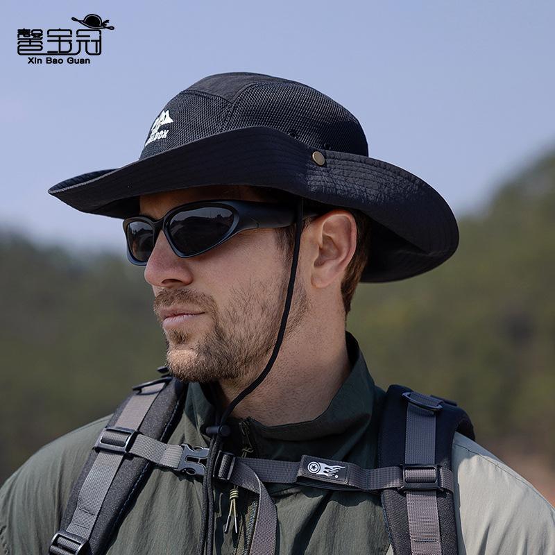 9246 Spring and Summer Outdoor Sunscreen Hat Men's Quick-drying Fishing Mountaineering Hat Children's Big-brimmed Breathable Denim Sun Hat