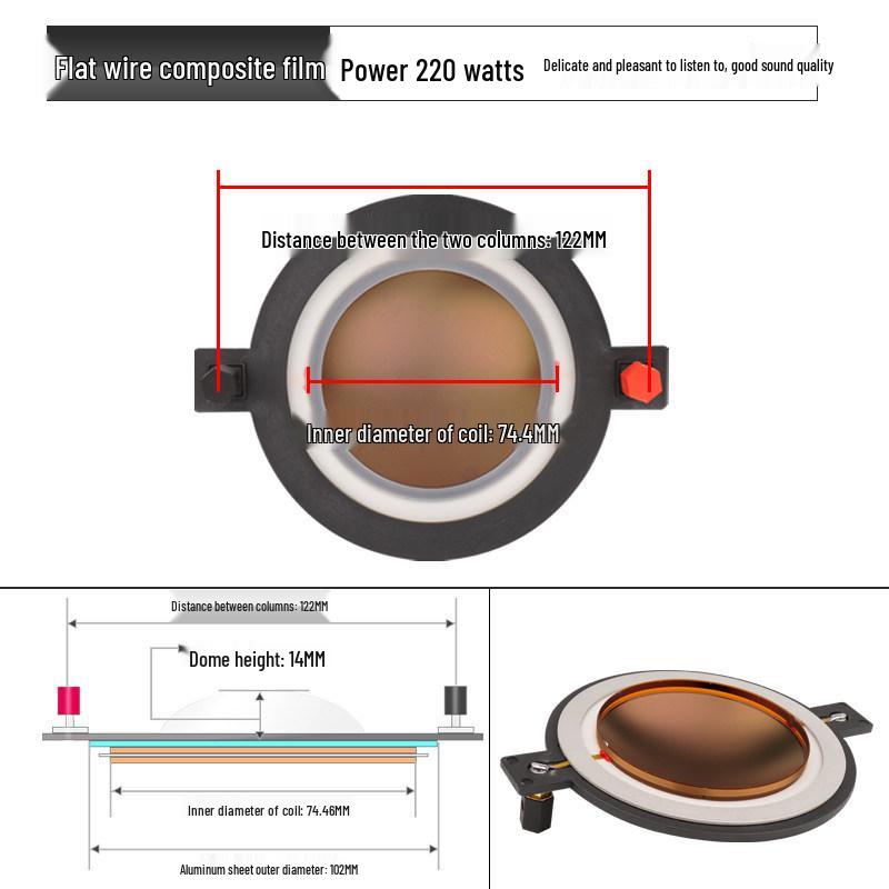 75-Core Flat Wire Tweeter Voice Coil Speaker with 74.5mm High-Power Composite Diaphragm