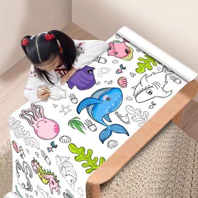 90cm Zvířecí plátno Dětská kreslicí role DIY Omalovánková papírová role Vyplňování barev Graffiti Vystřihování Malování Vzdělávací Škola