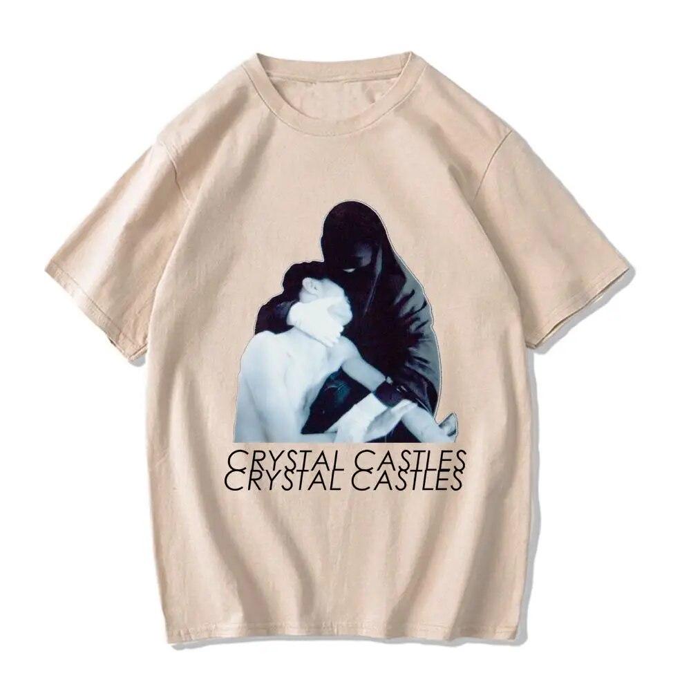 High Quality Cotton EU Size Crystal Castles T Shirt Unisex Vintage Funny T-shirt Harajuku Hip Hop Streetwear Unisex Top Tshirt Male Unisex