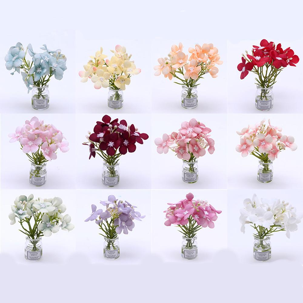 Doll House Miniature Mini Potted Flowers Green Potted Plant Model Toys For Dollhouse Accessories Decoration