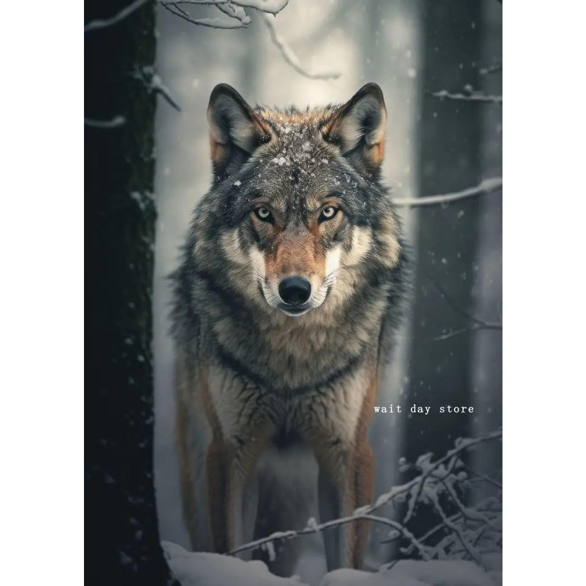 

Волк Тигр Сова Орел Лиса Пантера Акула Дикая природа Холст Картины Принты Настенное искусство Картина Животные Природа Постер Комната Домашний декор 30x45cm No Frame