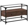 VidaXL TV Cabinet with Glass Top Brown Oak Engineered Wood, TV Stand, Media Cabinet, Hi-Fi Cabinet, TV Unit, 846063