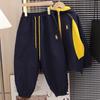 Boys' Color Block Hooded Windbreaker Two-Piece Set - 2025 New Autumn Style