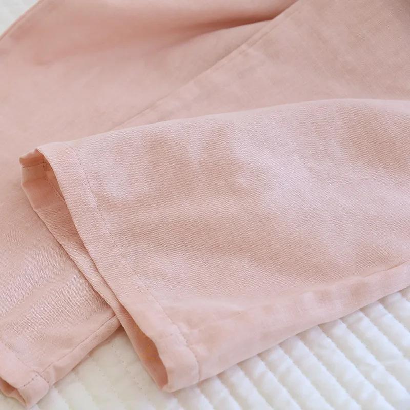 2026 New Spring/Summer Couple's Pajama Set 100% Cotton Simple Women's Long Sleeve Long Pants Two Piece Home Clothes
