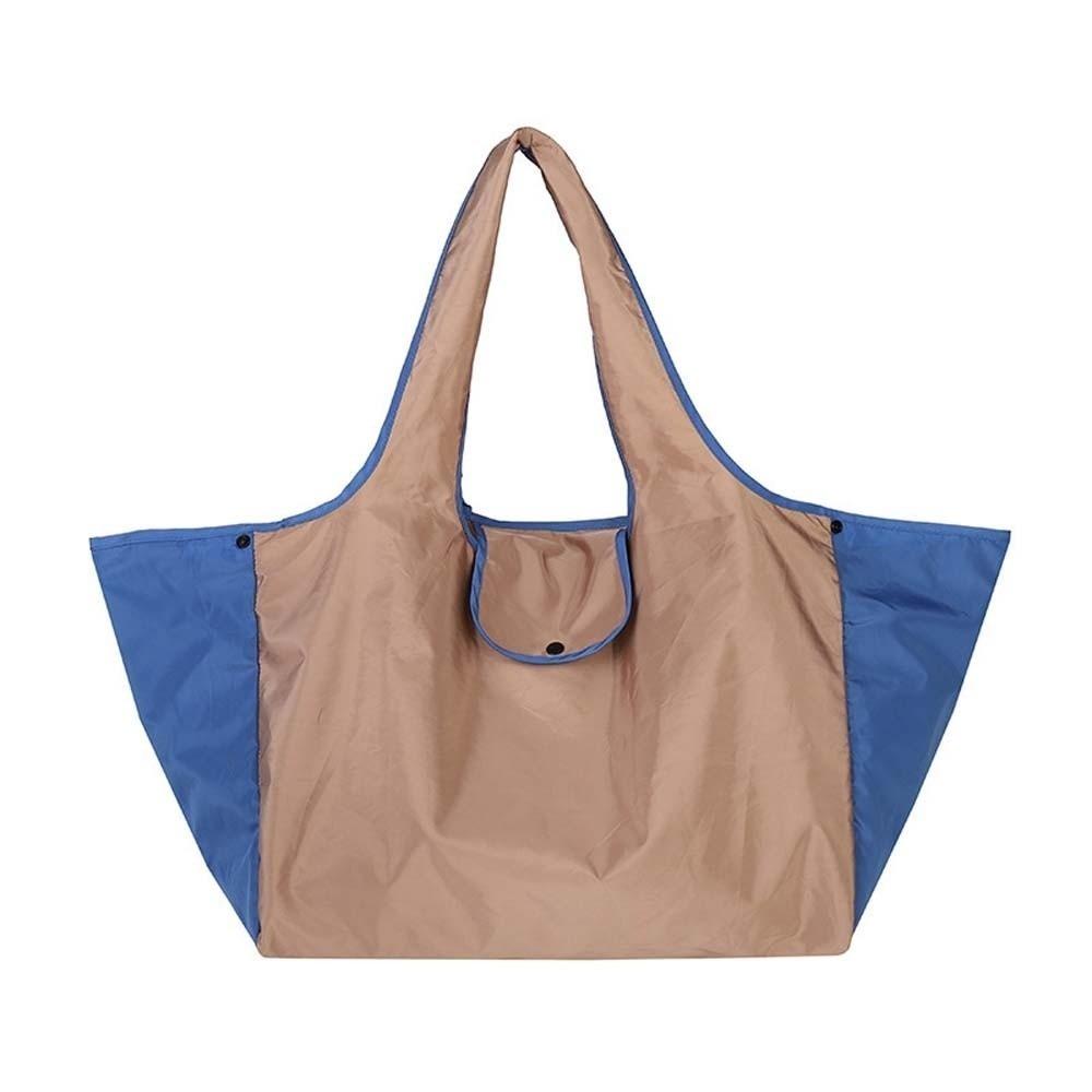 Large Capacity Foldable Shopping Pouch Portable Contrast Color Shoulder Bag  Travel