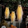 Playful Ghost for Indoor Parties 3 Pcs Lighted Dog Hanging Ornaments, Spooky Halloween Outdoor Flying Yard Ornaments Gauze with LED Light Tree