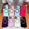 Electroplated side heart-shaped large window, iPhone 17 phone case, magnetic wave pattern, iPhone 16 Pro Max soft case 15