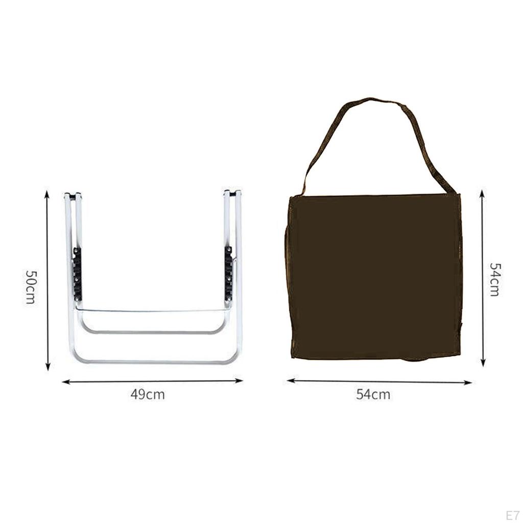 Foldable Camping Chair Beach Portable Multipurpose Oxford Floor with Back Support Padded