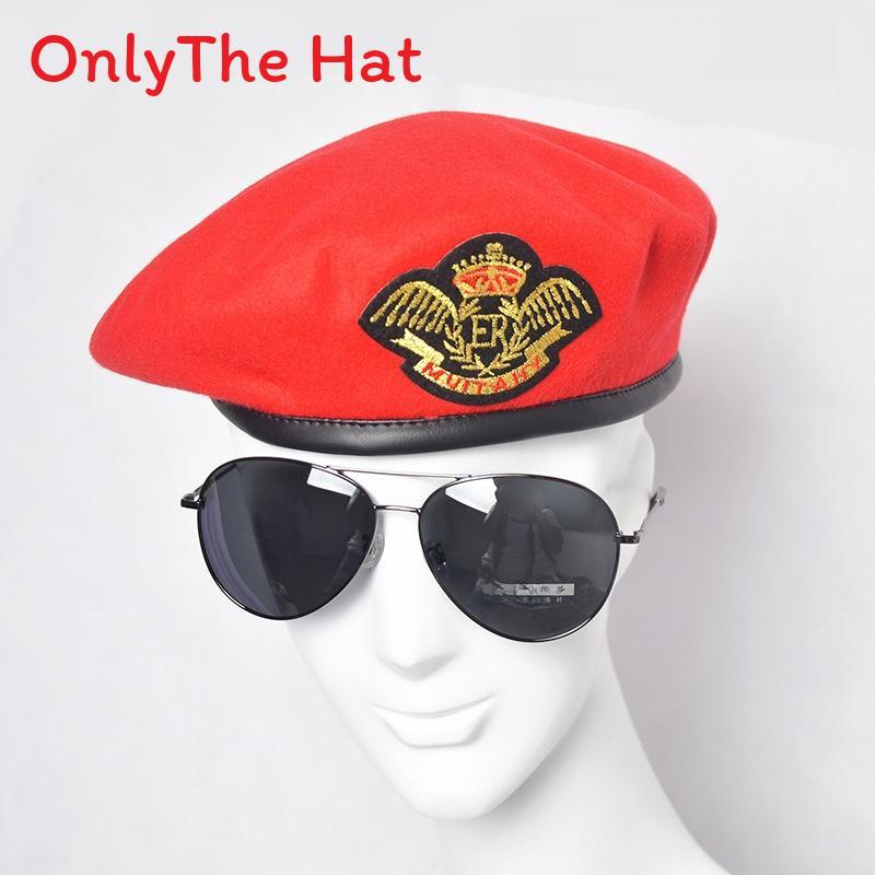 Marvel Logo Wool Beret Hat With Retro British Style And Uv Sunshade For Adults