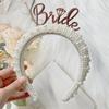 Bride To Be Pearl Crown Headband Bach Bachelorette Hen Party Bridal Shower Wedding Engagement Rehearsal Dinner Decoration Gift