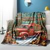 1PC Custom Name Christmas Truck Decorations Blanket Versatile,all-season Throw Suitable for the Living Room,bedroom,camping,travel,and Gift