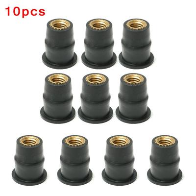10PCS M5 Rubber Nuts Motorcycle Windscreen Bolts Screws Nut Fastener