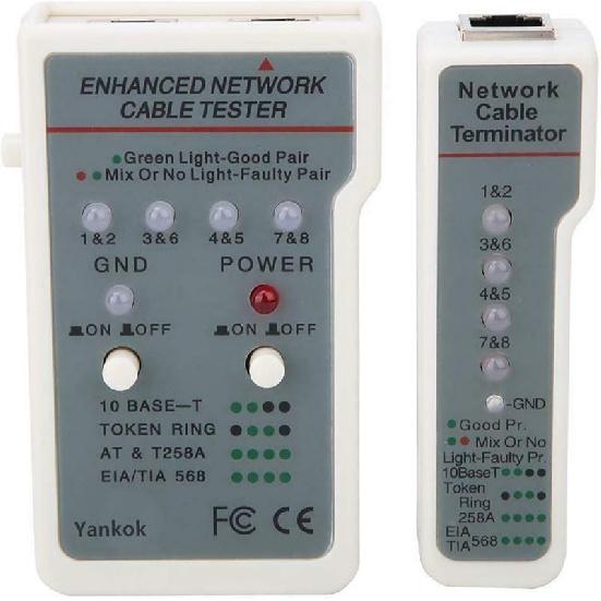 LAN/USB Multi-Network Modular Cable Tester for Cat5/5e, Cat6, USB A/A, A/B, RJ45, RJ11, TIA-568A/568B, Token Ring and Telephone Cables
