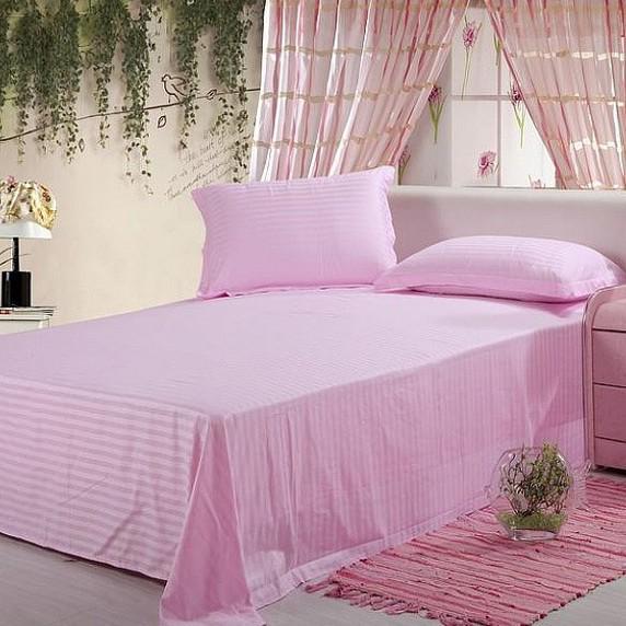 Satin Stripe Pure Cotton Hotel Bed Sheet - Solid Color, Single Piece 1*2.3m