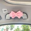 1Pc Car Roof Armrest Covers Soft Suede Protective Cover Car Roof Handle Cover Auto Interior Cute Bow Tie Accessories