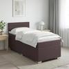Box Spring Bed with Mattress Dark Brown 90 x 190 cm Fabric