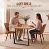Dining Chairs, Set of 2, Curved Backrest and Seat, Synthetic Upholstery, 51 x 61 x 78 cm, Brown