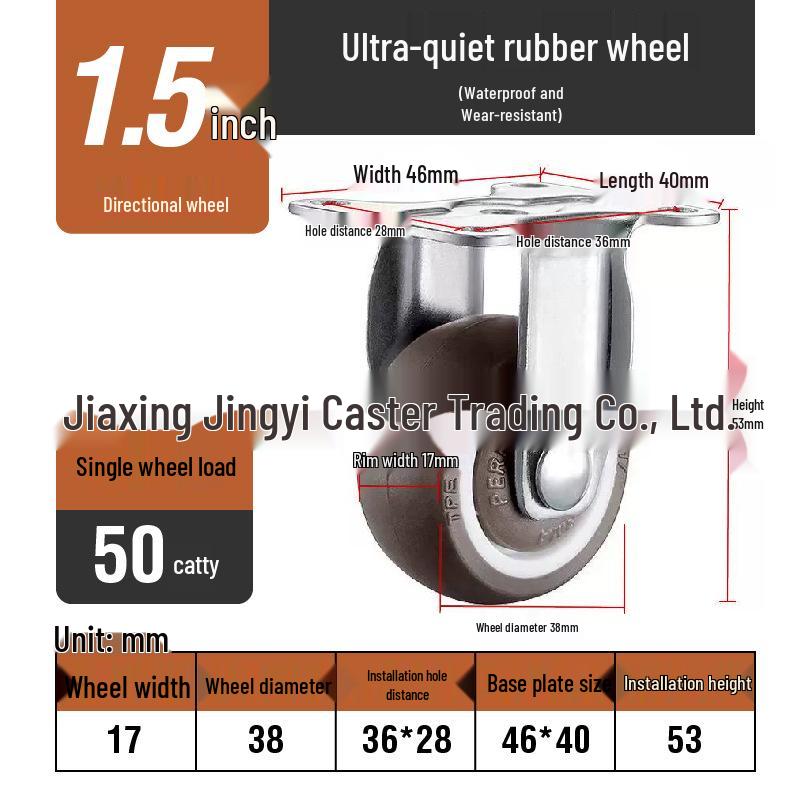 Kółka meblowe z TPE: Rozmiary 1, 1,25, 1,5, 2 cale