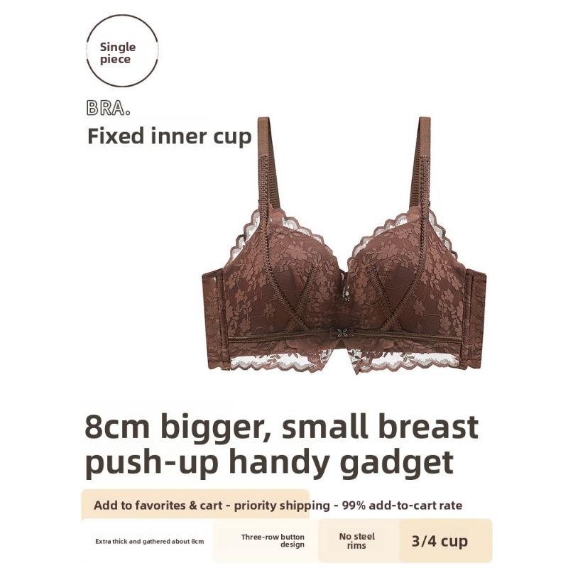 Female Summer Sexy Lace Small Bosom Gathers To Show Big Close Assistant Milk To Prevent Drooping Underwear