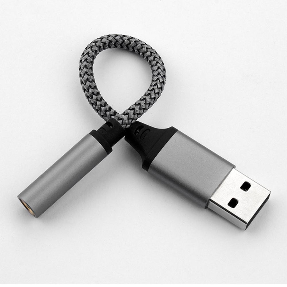 USB to 3.5mm Audio Jack Adapter USB to 3.5mm Headset/Microphone USB to 3.5 Jack Adapter External Stereo Sound Card 15CM