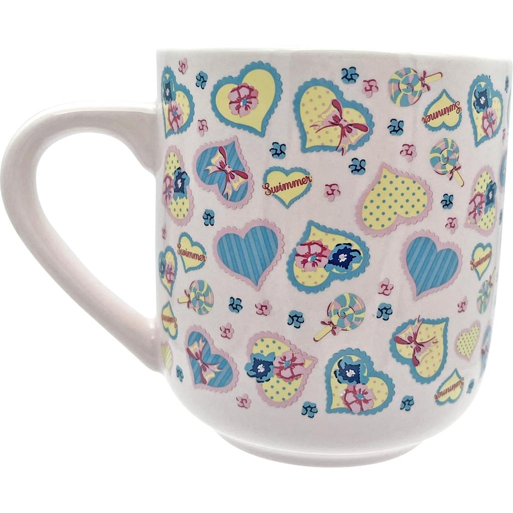 Cammy Print Pencil 11 X 9 300 Made In "Swimmer" Mug, All-Over Art, Pink, Approx. Cm, Ml, Japan, SAN4904-3
