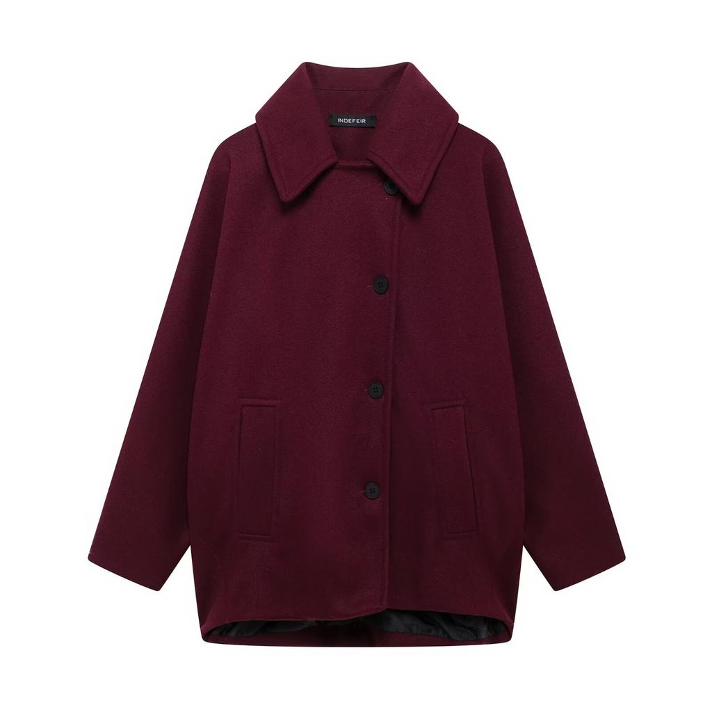 European and American Autumn and Winter Women's Retro Coat Lapel Loose Fur Coat