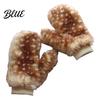 Winter Hat with Collar Millinery Deer Pattern Warm Gloves Dimensional Details Thickened Plush Leg Cuffs