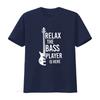 Relax The Bass Player Is Here T Shirt Funny Guitar Music Vintage Washed Stylish Slightly Streetwear Homme Fashion Versatile