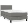 Maison Exclusive - Sommier à lattes de lit avec matelas Gris foncé 90x200 cm Tissu