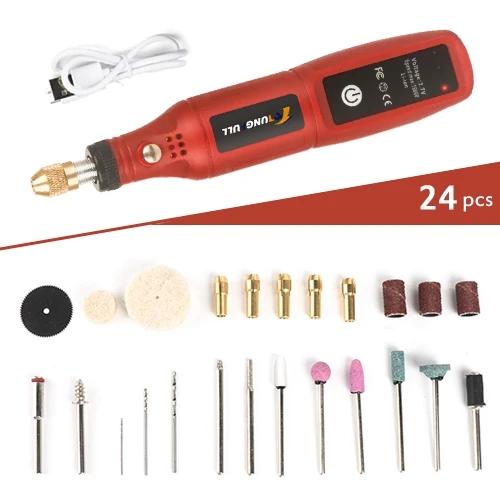 Wireless Mini Electric Drill USB Cordless Mini Drill Rotary Tool Woodworking Engraving Pen Dremel Tools for Jewelry Metal Glass