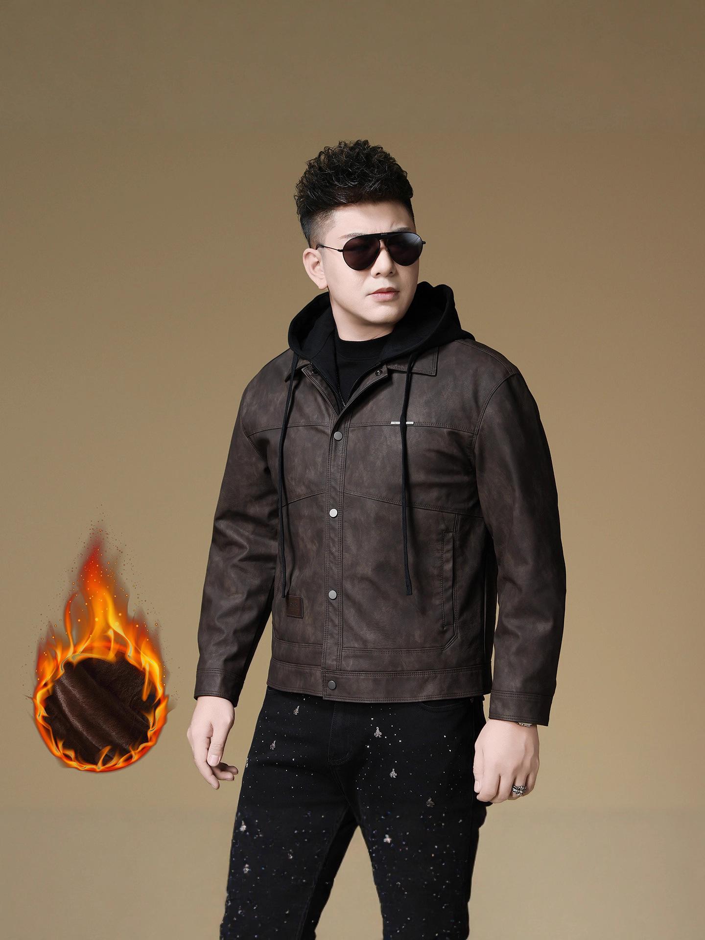 Men s Versatile Plus Velvet Jacket Coat, Winter 2025 Fashion, Item 5052 XXXL