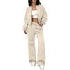 2024 Spring and Autumn Sweater Two-piece Women's Clothing European and American Cross-border Trend Fashion Casual Zipper Cardigan Trousers