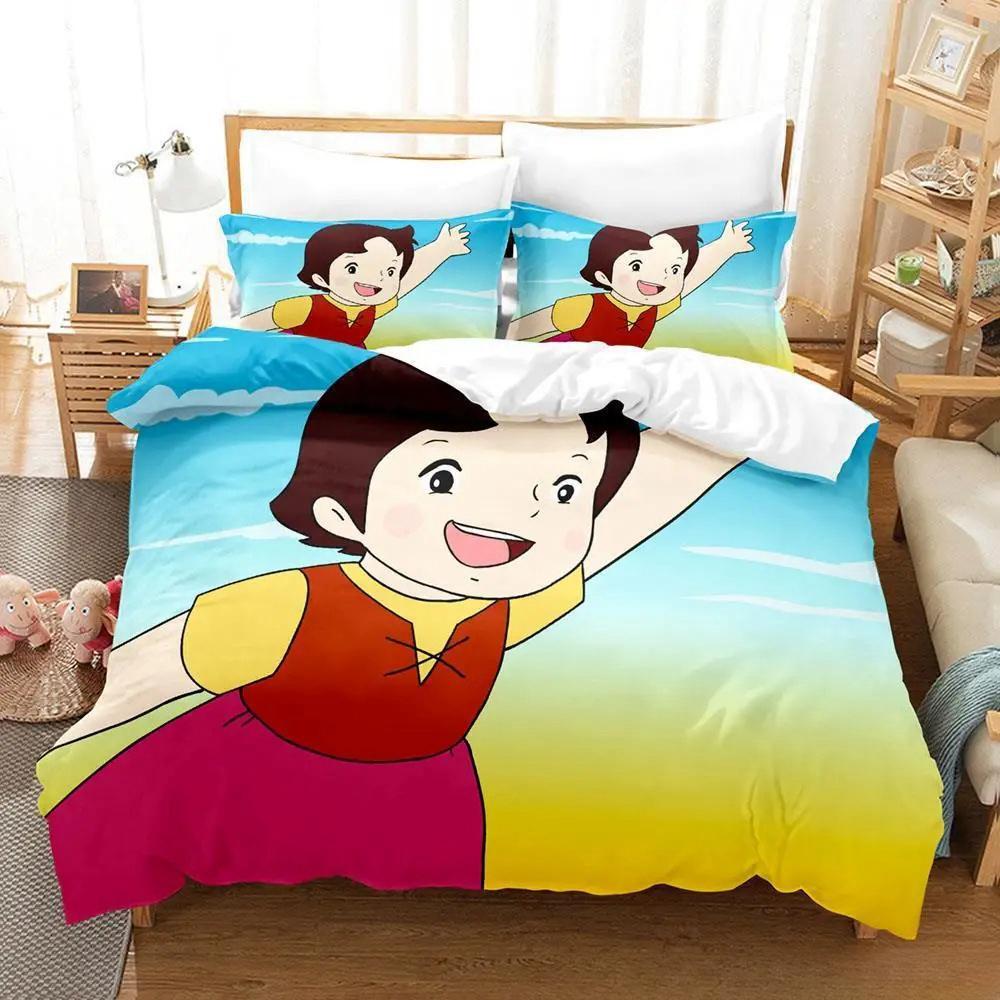 3D Print Anime Heidi, Girl of the Alps Bedding Set Single Twin Full Queen King Size Bed Set Adult Kid Bedroom Duvet cover Sets