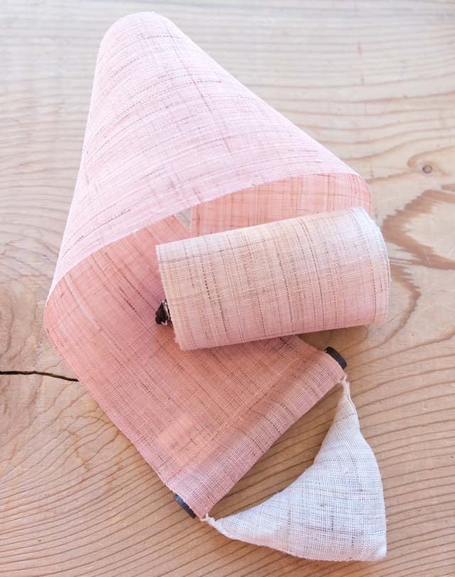 Narrow Tapestry Weeping Cherry Linen Interior Tapestry Wall Hanging Spring "Red Blossoms" 100% Hand-dyed