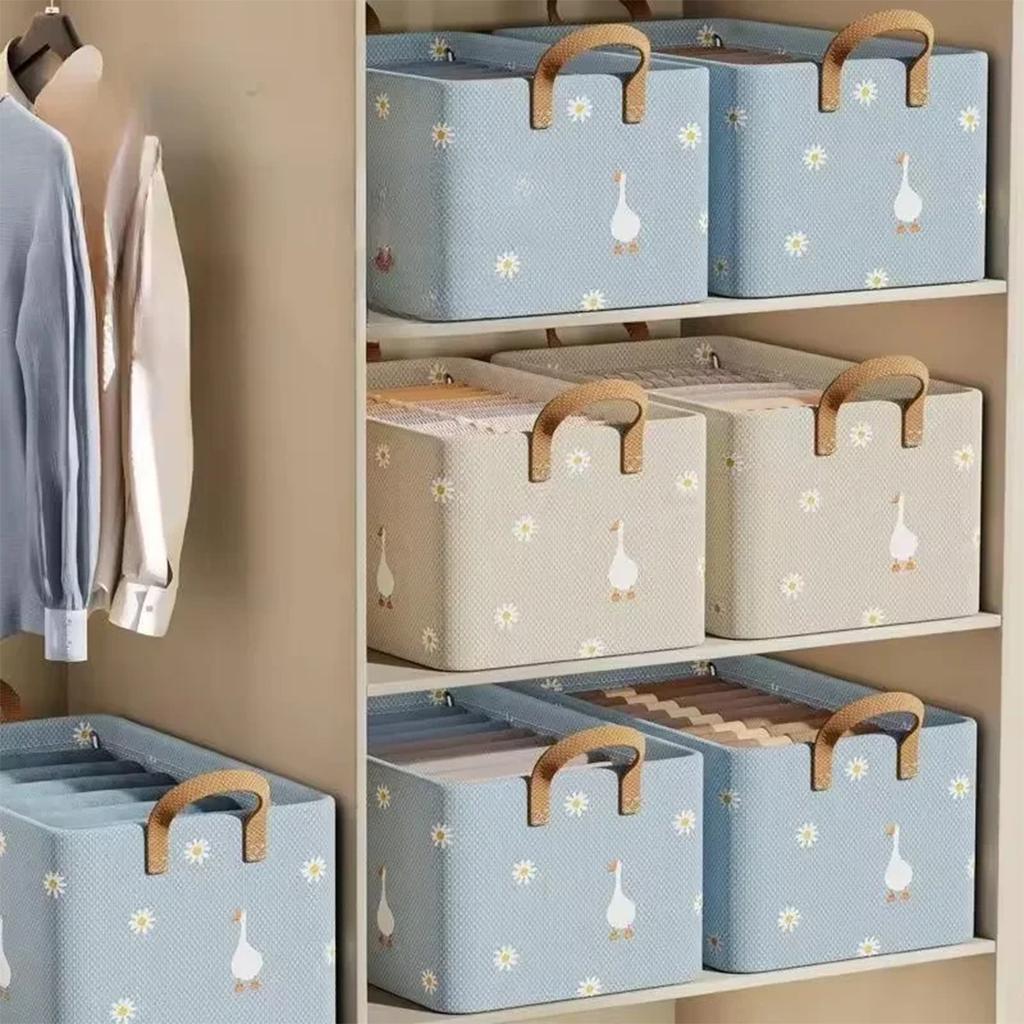 New Clothes Storage Box Home Living Room Dormitory Storage Basket Wardrobe Storage Box Clothes Pants Storage Fabric Organizers