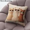 Cool Sunglasses Alpaca Square Throw Pillow Covers Pattern Cushion Cover Suitable for Sofa Bedroom Car Pillow Cover