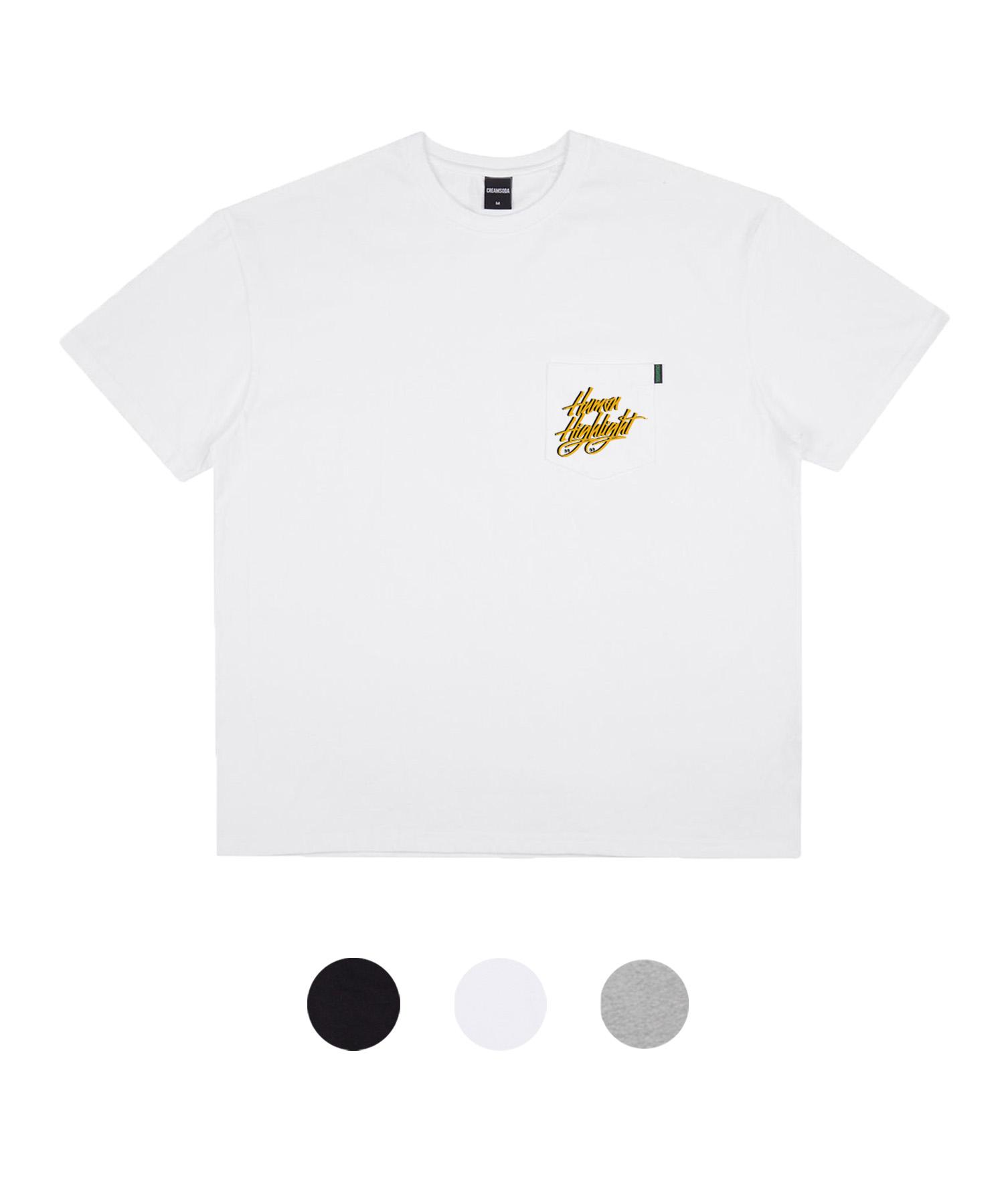 Cream Soda Lab Human Highlight Logo Pocket T-Shirt Black/M(1)