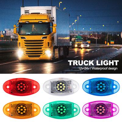 12-24V 9 LED Truck Side Warning Light Muticolor Waterproof Car Width Lamp Trailer Bus Van Signal Marker Bulb