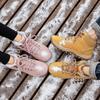 Putu Snow Climbing Cold Weather Outdoor Hiking Size Pink High-Top Waterproof, Non-Slip, Fleece-Lined Boots, Unisex, Boots, Abrasion-Resistant,