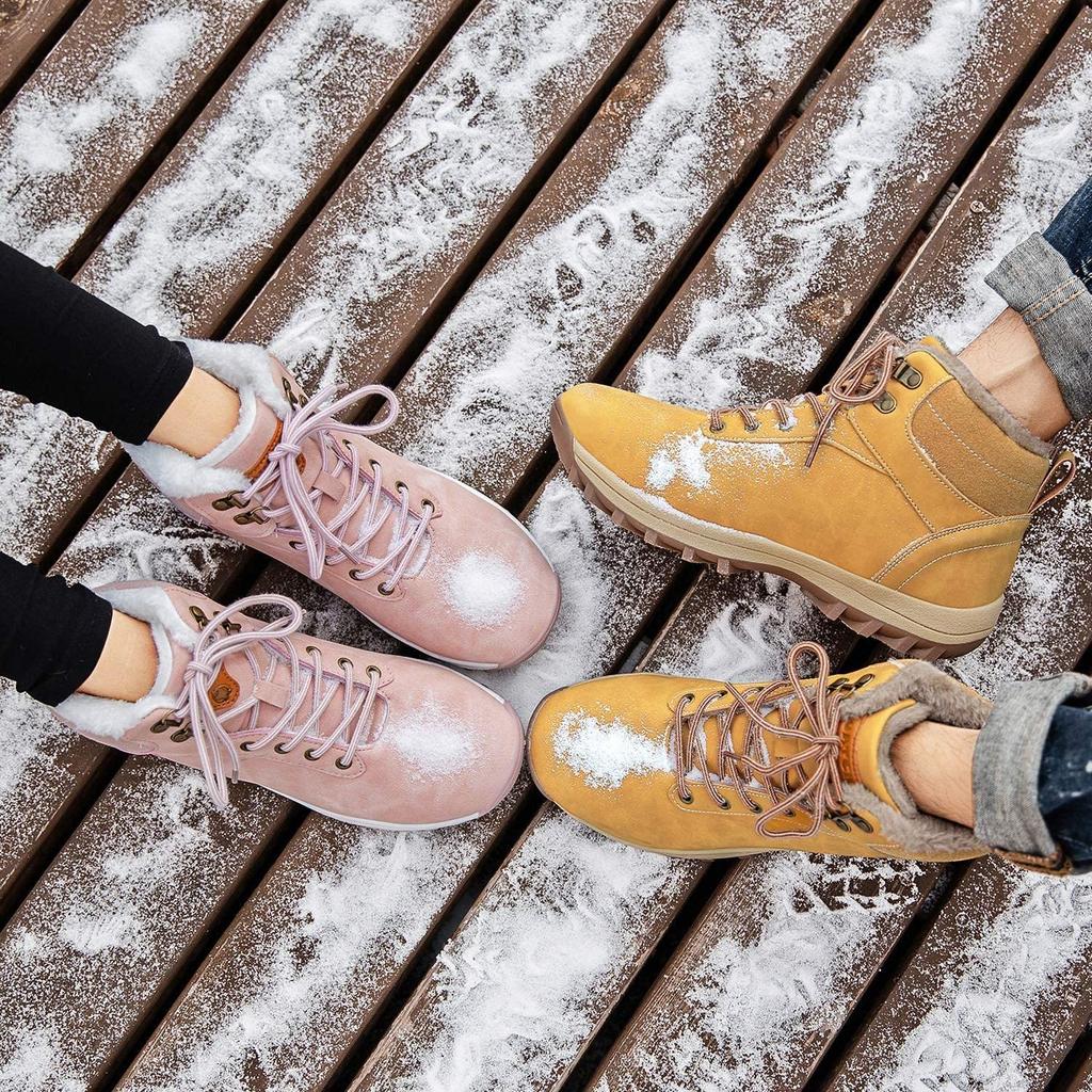 Putu Snow Climbing Cold Weather Outdoor Hiking Size Pink High-Top Waterproof, Non-Slip, Fleece-Lined Boots, Unisex, Boots, Abrasion-Resistant,
