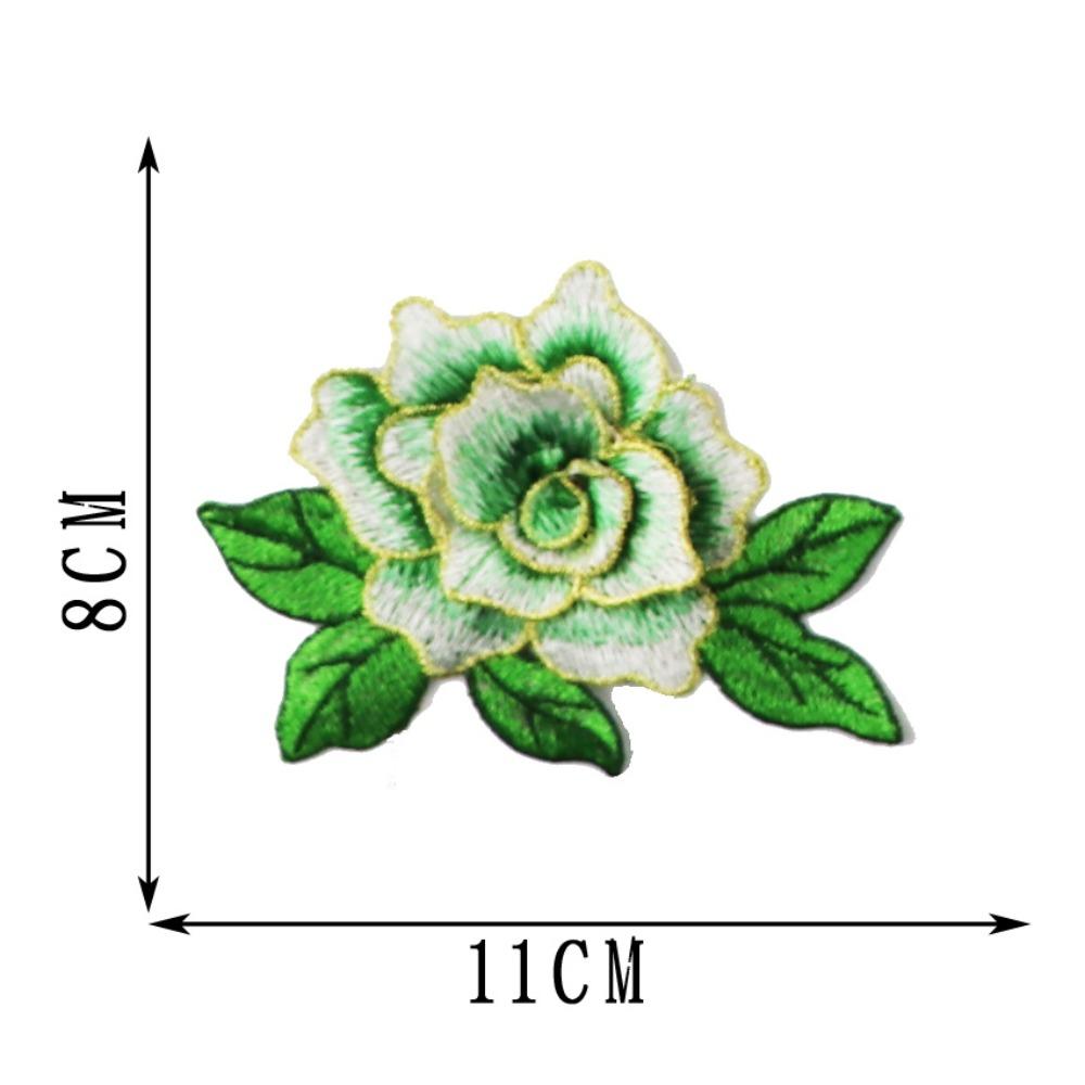 Polyester Fiber Embroidery Flower Patch 11*8CM Clothing Accessories Embroidery Floral Applique DIY Handmade Floral Patches Dress