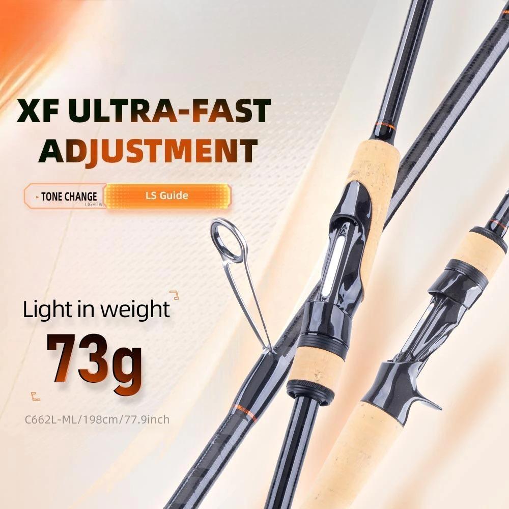 Portable Long-casting Lure Rod Super Fast Action Fishing Rod CORK HANDLE 4 AXIS TORAY CROSS CARBON SPINNING CASTING SEA BOAT BASS CRAPPIE FISHING ROD
