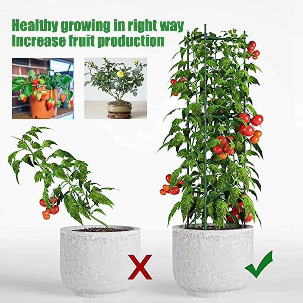 45 cm verstellbare Tomatenpflanzenstütze, Gartenkletter-Rebenregal, Pflanzentopfstütze, Pflanzenstab für Blumengitterhalterung